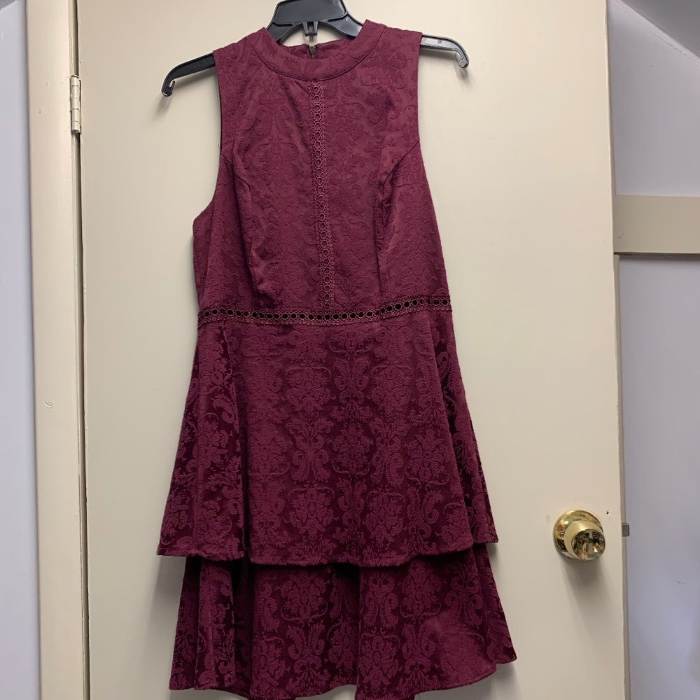 Maroon mini dress nanamacs